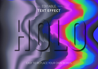 Editable holographic text effect - Holographic Font style Text effect