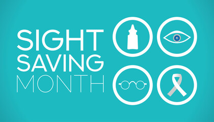 Sight Saving month is observed every year in August.banner, Holiday, poster, card and background design. Health awareness vector