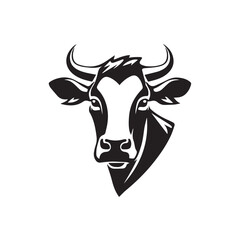 Cow vector illustration, logo style	