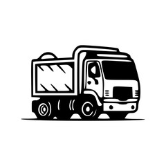 Fototapeta na wymiar Garbage truck black icon vector illustration