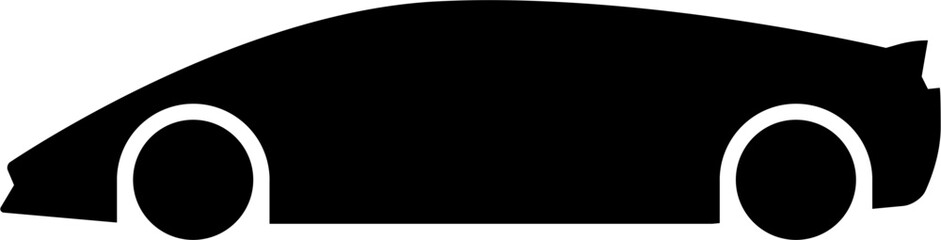 sports car icon. Black car pictogram