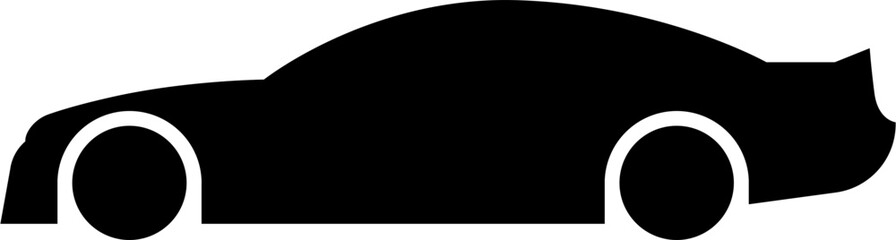Sport car icon. Black car pictogram