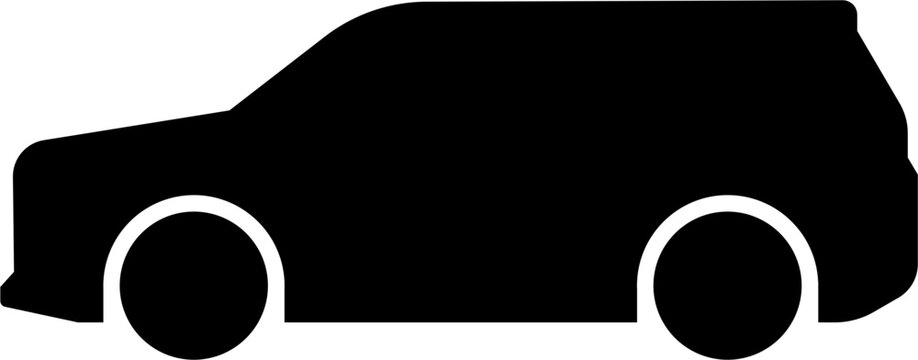 suv car icon. Black car pictogram