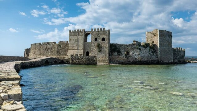 bourtzi of methoni castle in greece