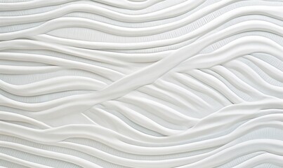  a close up of a white wall with a wavy design on the side of the wall and a white object in the middle of the wall.  generative ai