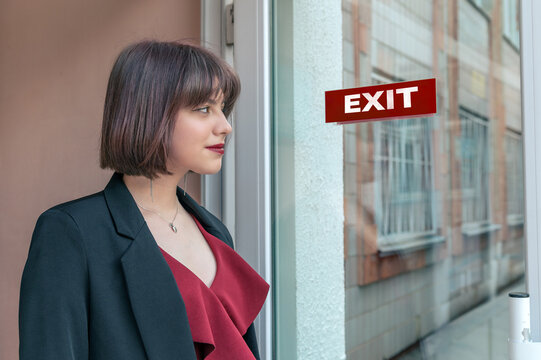 Portrait of a beautiful teenage girl outdoor. Happy teen girl with familiar exit