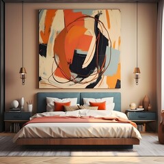 abstract bedroom home house design generativeAI. background interior room modern
decoration white wall furniture illustration. apartment style cozy window concept light architecture.