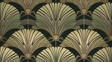 Background, Art deco pattern with fan shape (Ai generated)