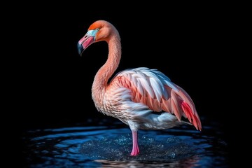 Flamingo standing in the water (Ai generated)