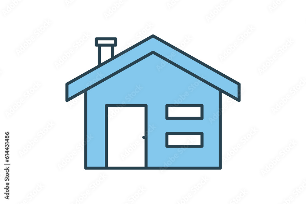 Poster house icon. flat line icon style design. simple vector design editable