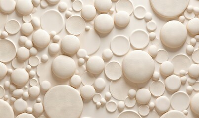  a close up of a white wall with circles and bubbles on it's surface and a white background with white circles and bubbles on it's surface.  generative ai