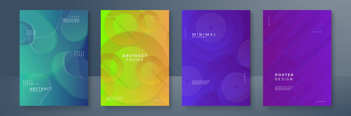 Abstract colorful colourful geometric pattern background texture for poster cover design. Minimal color gradient banner template. Modern vector wave shape