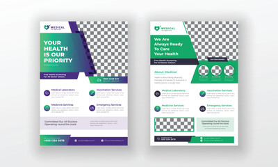 Creative medical healthcare flyer poster template design