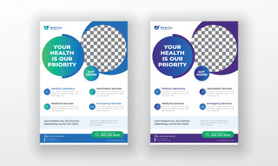 Fototapeta na wymiar Medical Business flyer poster template design