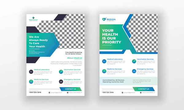 Creative medical healthcare promotional flyer poster template design