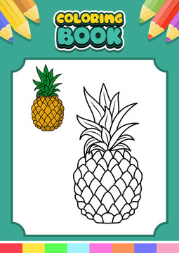 coloring book for kids pineapple