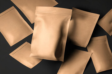 Paper bag mock up. Paper texture. Generative Ai
