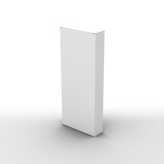Naklejka premium Long vertical narrow box, packaging template without design cover for product promoting . On transparent background