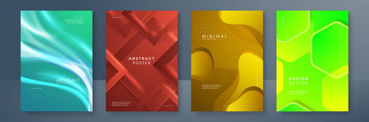 Abstract trendy gradient colorful colourful flowing geometric pattern background texture for poster cover design. Minimal color gradient banner template. Modern vector wave shape