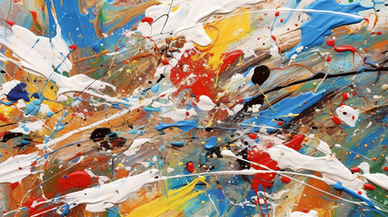 Fototapeta premium Abstract energetic, expressive splashes and drips of paint