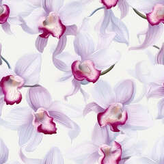 seamless background with orchids Ai generative