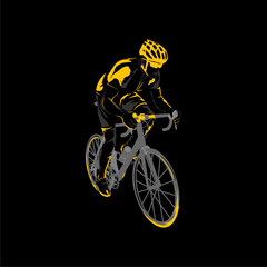 cyclist riding a bike silhouette vector