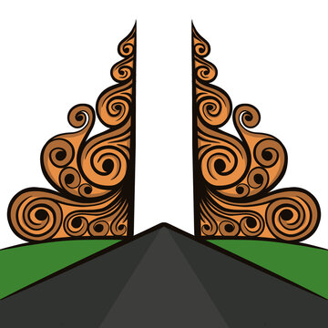 Indonesian Icon Gate or Gapura image illustrations