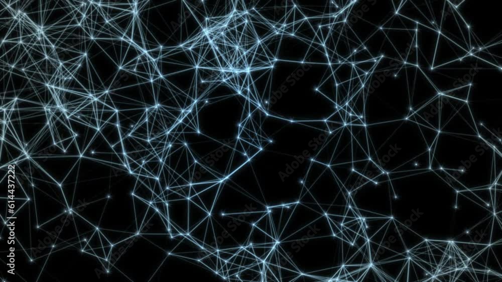 Poster abstract concepts of cybersecurity technology and digital data protection, dots and lines shining in