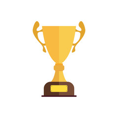 Trophy flat design vector illustration. Champions cup for first place. Prize to the winner. Best champions cup trophy vector design. winner trophy award.