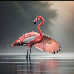Flamingo | A graceful dance of vibrant elegance and delicate beauty | Generated AI