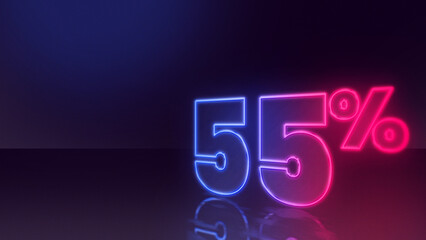 55 percent neon number