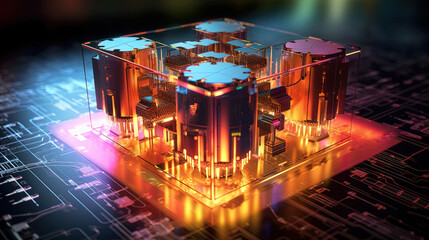Illustration quantum computer system