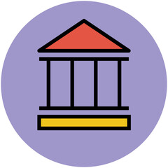 An editable flat icon of bank 