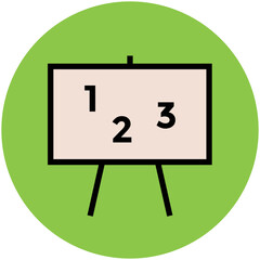 A customizable flat icon of math lecture 