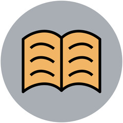 Pencil and scale, flat rounded icon of stationery 