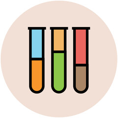 An icon of test tube in flat style 
