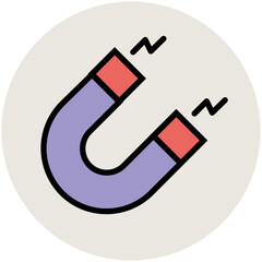 Easy to use flat icon of magnet 
