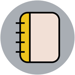 Pencil and scale, flat rounded icon of stationery 