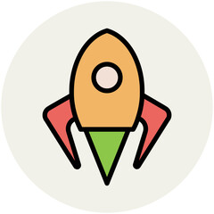 A premium flat icon of rocket 