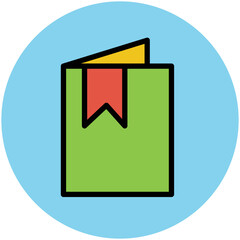 Flat rounded icon of book 