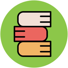 Flat rounded icon of book 