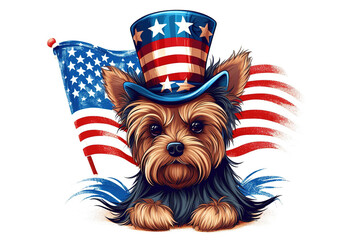 Cute Yorkshire Terrier in Independence, Generative AI