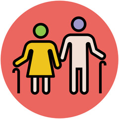 A trendy flat icon of family 