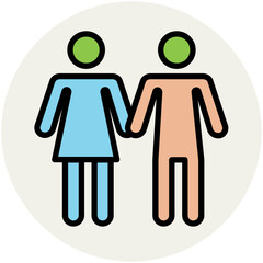 A trendy flat icon of family 
