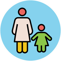 A trendy flat icon of family 