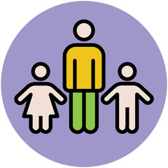 A trendy flat icon of family 