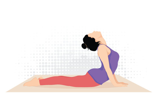 Young woman practicing urdhva mukha svanasana yoga, fitness yoga exercise.