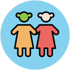 A trendy flat icon of family 