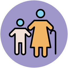 A trendy flat icon of family 