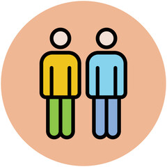 A trendy flat icon of family 